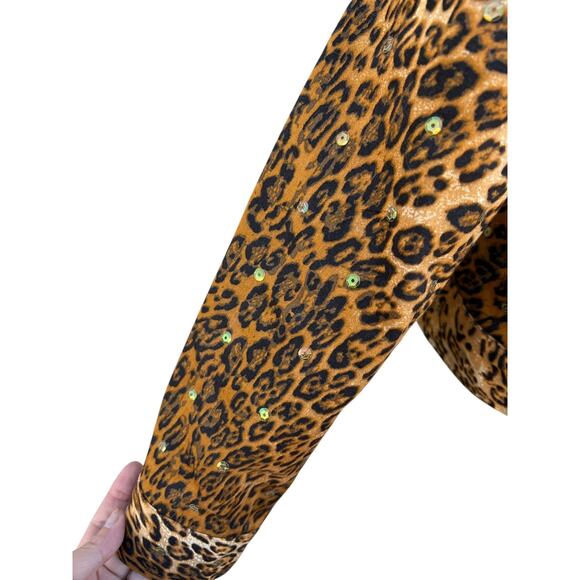 Russell Kemp Women's Vintage Secretary Career Sequin Jacket Animal Print Size 10 - Picture 7 of 10